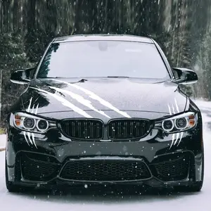 3pcs Claw Marks Decal Sticker For Car Headlamp Car Hood Vinyl StickerDecal For Cars (Black) Pegatinas Para Coche For Bmw E46