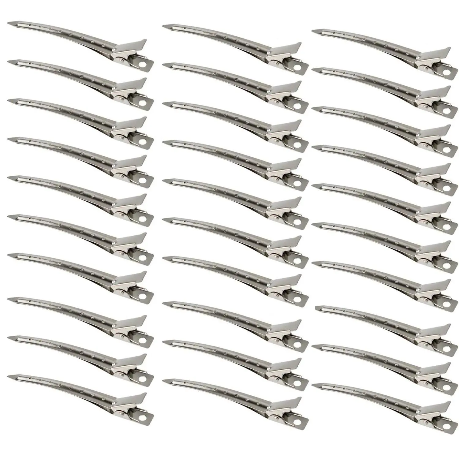 30 Packs Hair Clips, Duck Bill Clips, Hair Coloring, Hair Clips & Barrettes, 3.5 Inches Rustproof Metal   Clips with Holes for Hair Styling,