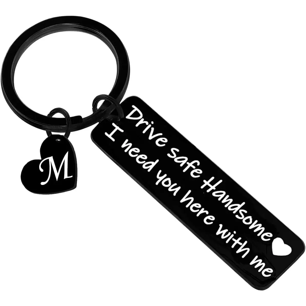 Personalized Modern Lightweight Keychain with Inspirational Text - Drive Safe Valentine’s Day Gift for Him, Dad, Rectangular Tag