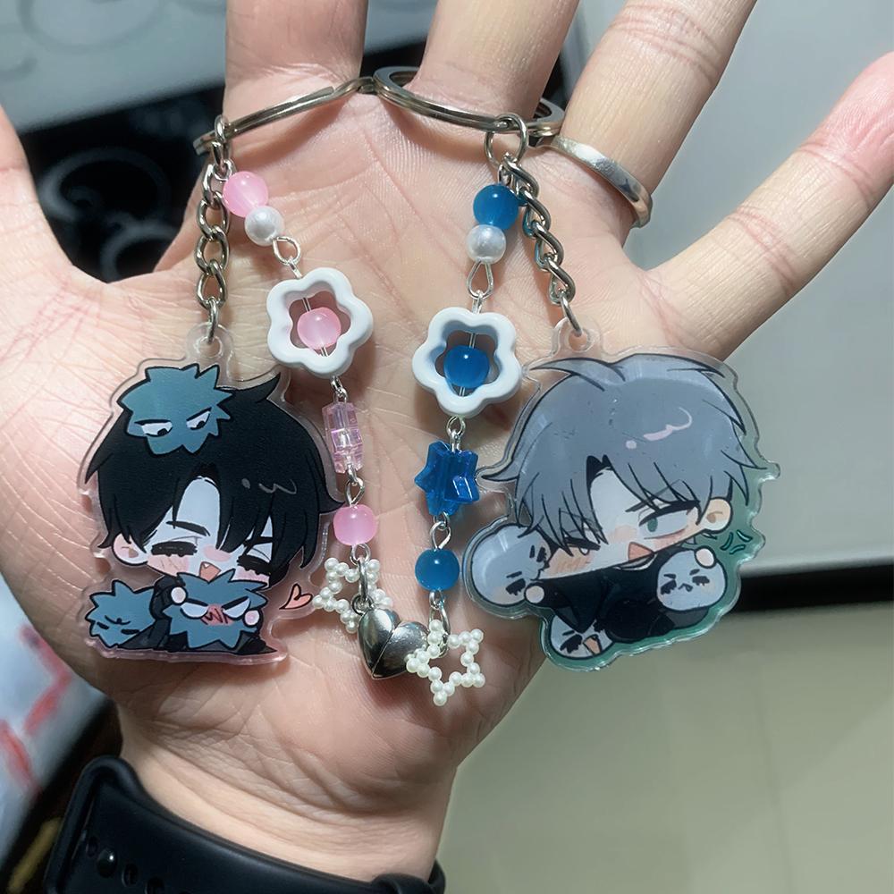 Comic ALIEN STAGE IVAN & TILL Acrylic Keychain Phone Charm Beaded Keyring Cartoon Versatile Backpack Decoration Accessories Gift