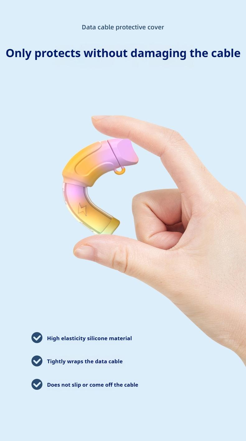 Data cable protective cover, charging cable protective cover, anti-break connector protective cover, suitable for IOS and Android phone charging cables
