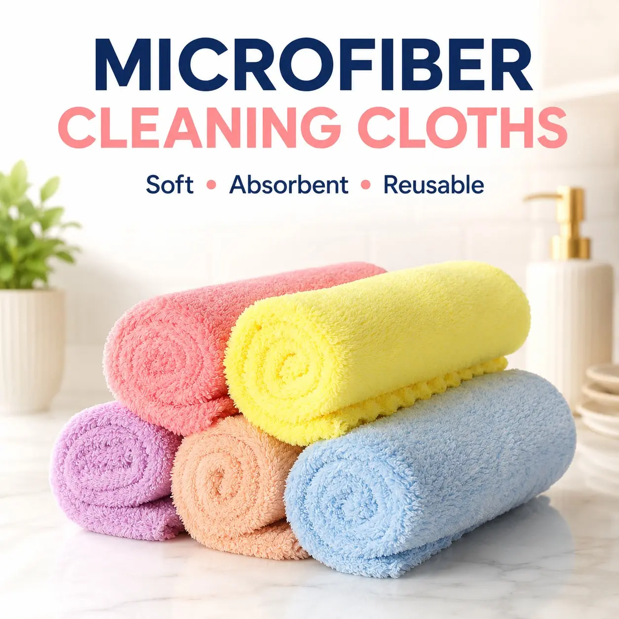 5 Pack Microfiber Car Cleaning Towels, Ultra Soft Auto Detailing Cloths, Super Absorbent Lint Free Towels for Car Interior, Dashboard, Glass & More
