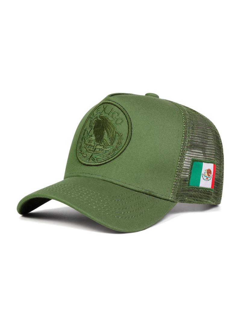 Mexico Flag Design Baseball Cap, Casual Outdoor Sports Hat for Men & Women, Adjustable Sun Protection Cap for Daily Wear, Embroidery Adjustable Hat