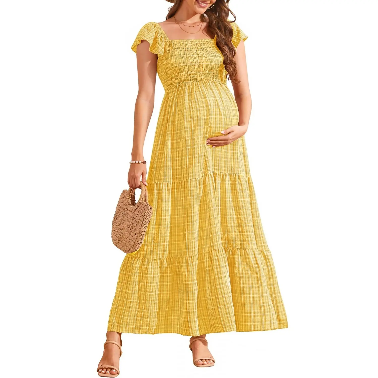 Pinup Fashion Maternity Dress Photoshoot Pregnancy Maxi Dress