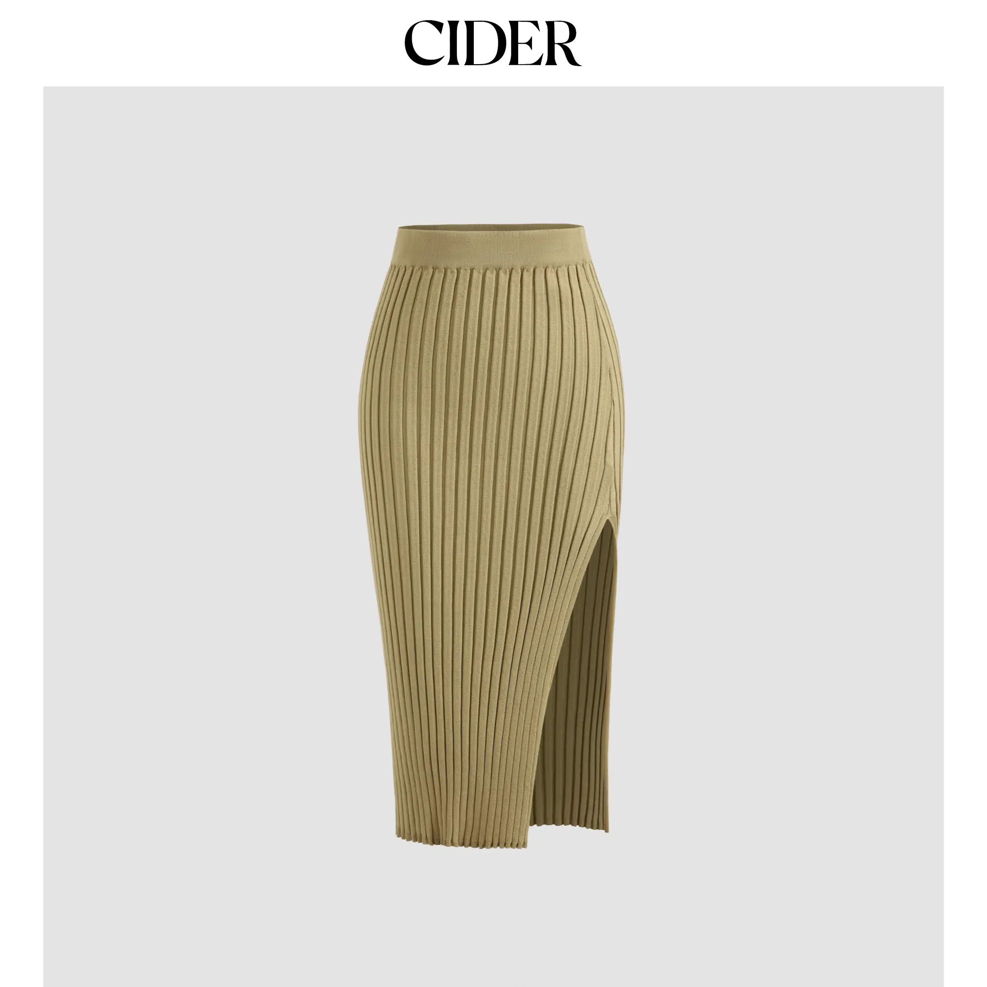 Cider [3 colors, size 2-10] Solid Rib Pencil Skirt
