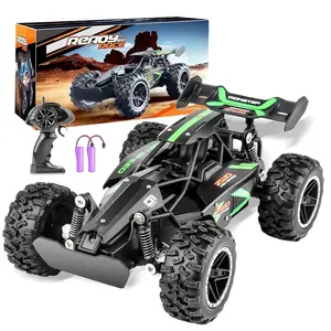 Loheer 1:18 Remote Control Car for Boys Girls, 2.4GHz Rechargeable RC Off Road Truck with 2 Batteries, All Terrain Racing Toy Car with Shock Absorbers, Non-Slip Tires, Birthday Christmas Gift for Kids