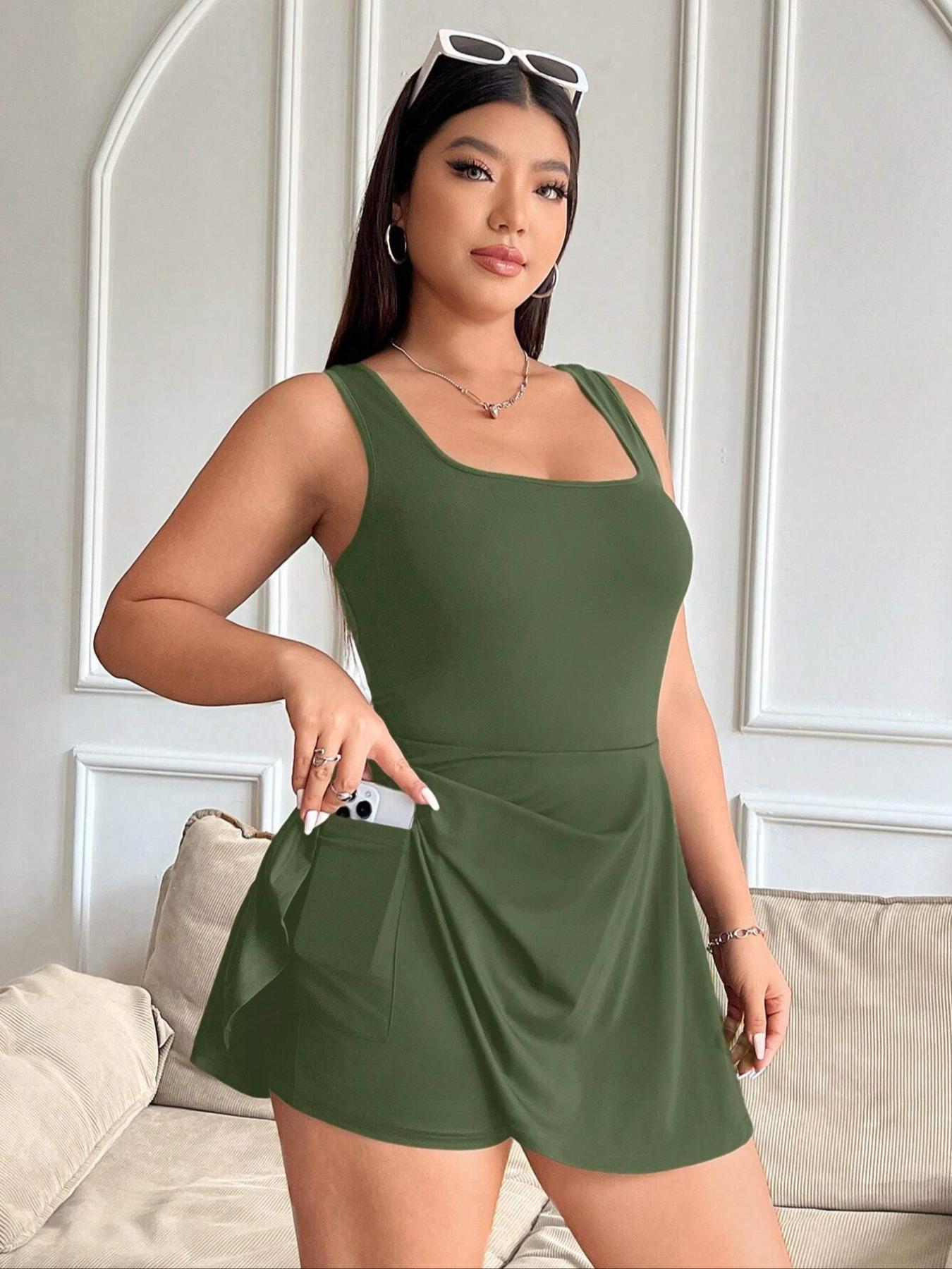 Women's Fashion Casual One-Piece Dress, Plus Size Ladies' Stylish Overall, Comfortable and Trendy Clothing for Daily Wear