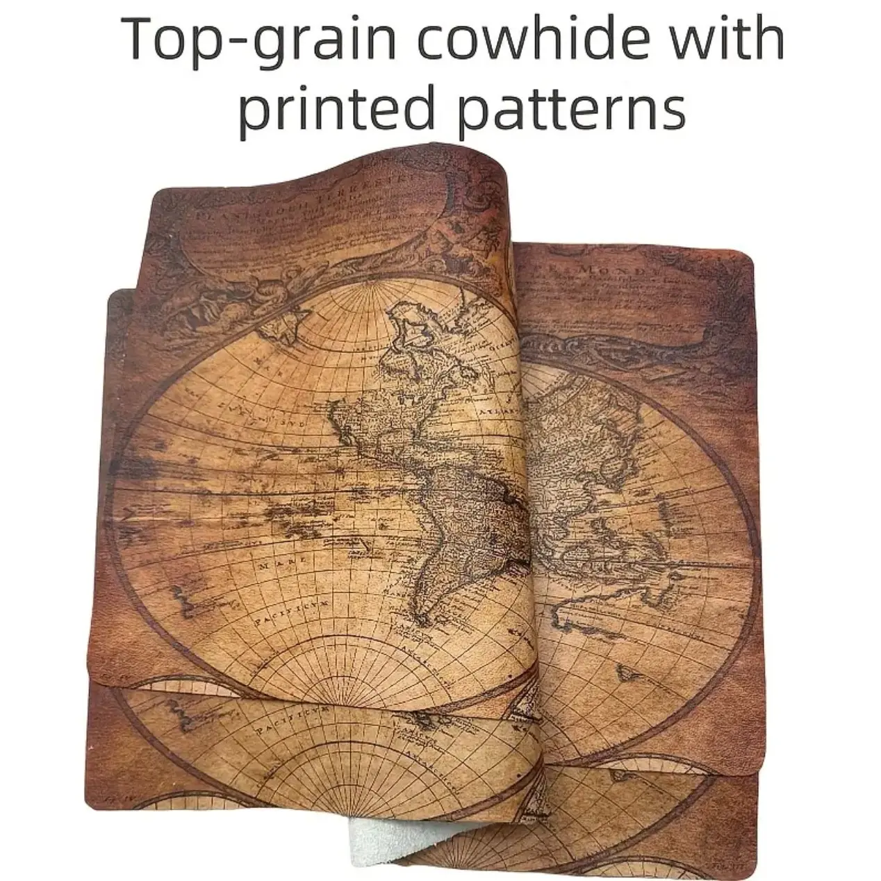 Vintage Nautical Pattern Leather Mouse Pad, First Layer Genuine Leather, Decorative Item, Handmade Leather Craft DIY Material