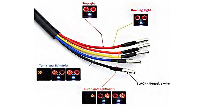 ANKIA 40-LED 40W Motorcycle Tail Light Integrated Running Lamp Brake&Turn Signal Light with License Plate Bracket for Harly Motorcycle Street Bike Cruiser Chopper (Black)