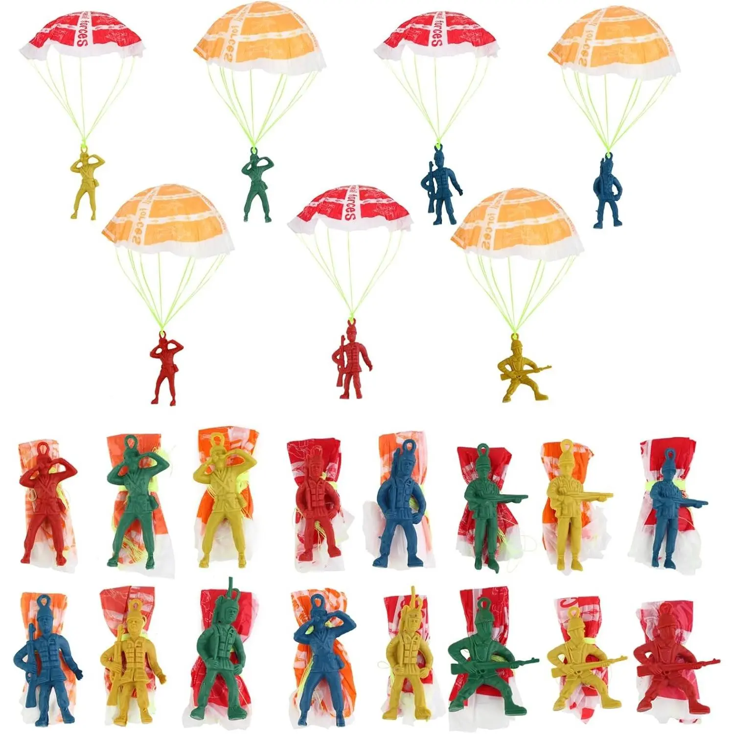 40PCS Parachute Toy, Outdoor Flying Toy for Kids 3-9, Mini Paratroopers Army Parachute Throwing Toys for Toddlers, Boys, Girls, Party Favors, Goodie Bag Stuffers