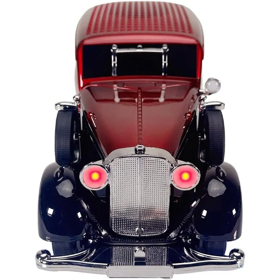 Retro   Speaker - 1930s  Replica with  2-Inch Drivers, LED Party Lights, FM Radio, True  Stereo, USB/TF/AUX, 7.5Hr  - Red