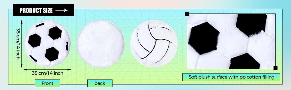 8 Pcs Ball Pillows 13.8" Sports Throw Pillows Plush Cushion Sport Theme Plush Cushion for Team Gifts Bedroom Decoration(Volleyball)