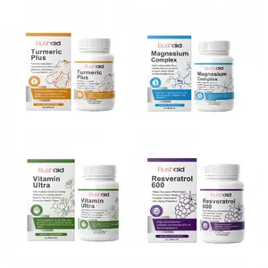 BUSHAID Turmeric Vitamin Capsules Rejuvenate Body Care, Turmeric, Promotes Joint Health, Vitamin Ultra, Relieves Stress, Resveratrol 600, Promotes Heart Health, Magnesium Complex