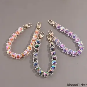 Colorful Iridescent Diamond Beaded Bag Chain, Glossy Shiny Acrylic Replacement Handbag Strap, Multi-use Decorative Accessory, Cute Anti-Lost Phone Charm & Fashion Bag Handle Ornament for Daily Matching