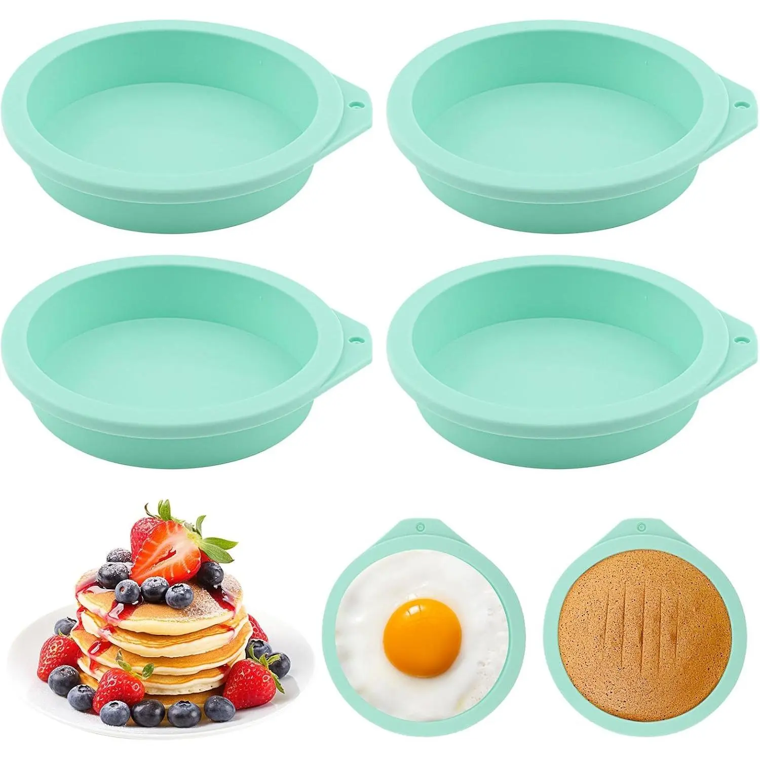 4 count  Air Fryer Egg Mold,  Nonstick  Egg Bite Molds for Baking, Hamburger Bun Pan Air Fryer Accessories