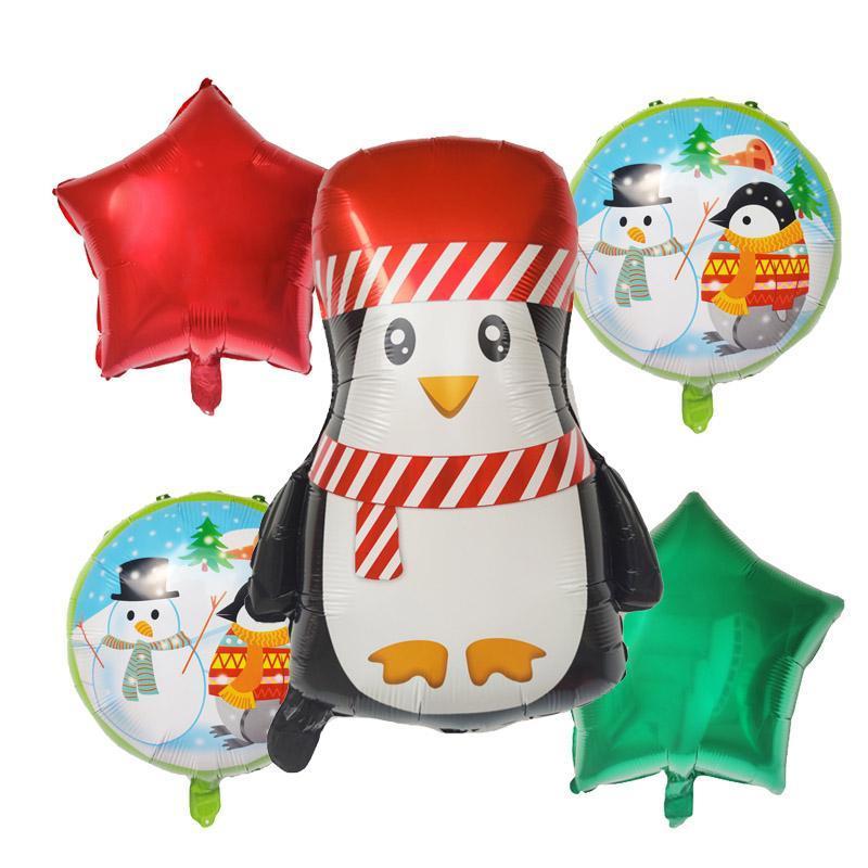 5pcs Merry Christmas Balloons Decoration Cute Snowman Santa Xmas Tree Balloon For New Year 2025 Home Ornaments Globos Noel Gifts