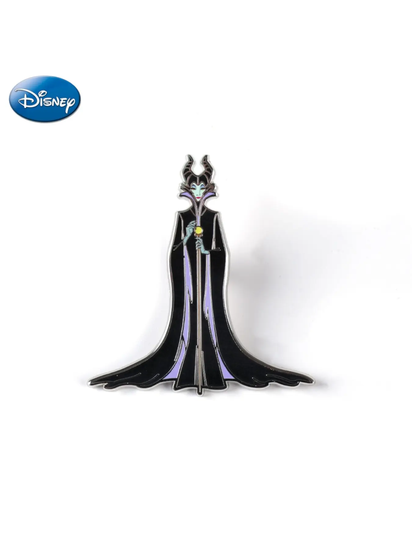 Disney Official Licensed Maleficent Metal Enamel Badge, Alloy Pin, Coat Backpack Clip, Gothic Villain Merchandise, Fan Collection Gift