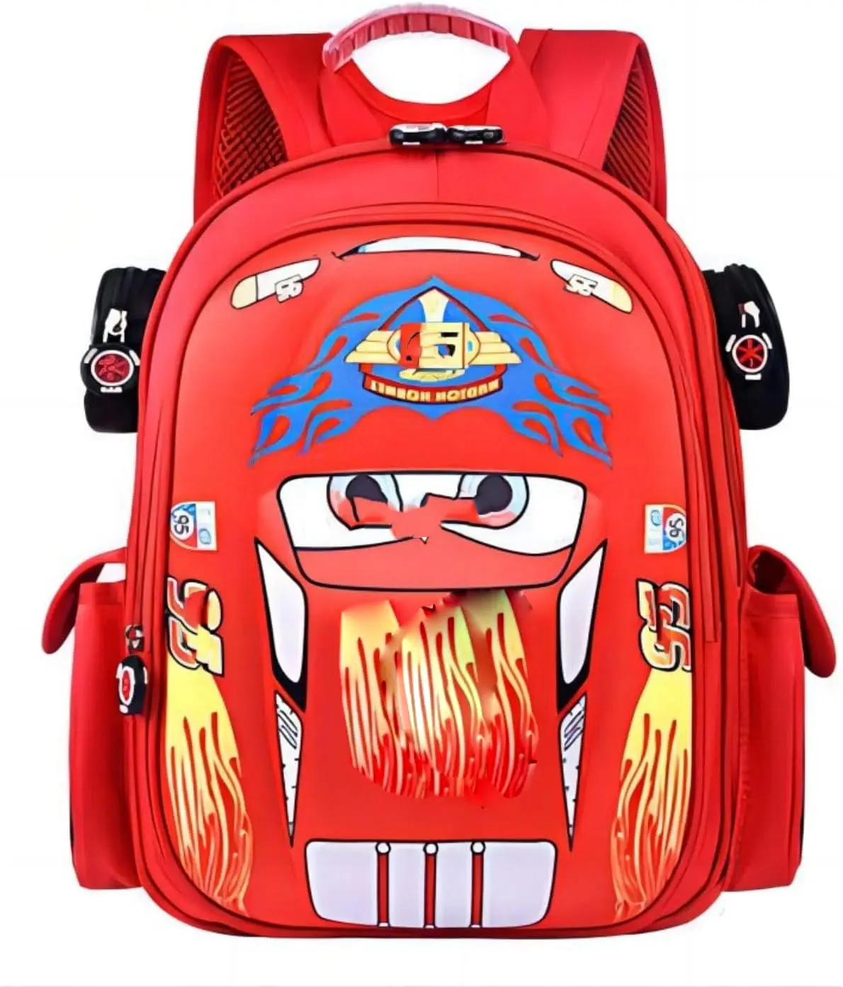 Kid Toddler Boys Girls Backpack Waterproof Cartoon Truck Car Child Snack School Bag Kindergarten Backpack (Red)