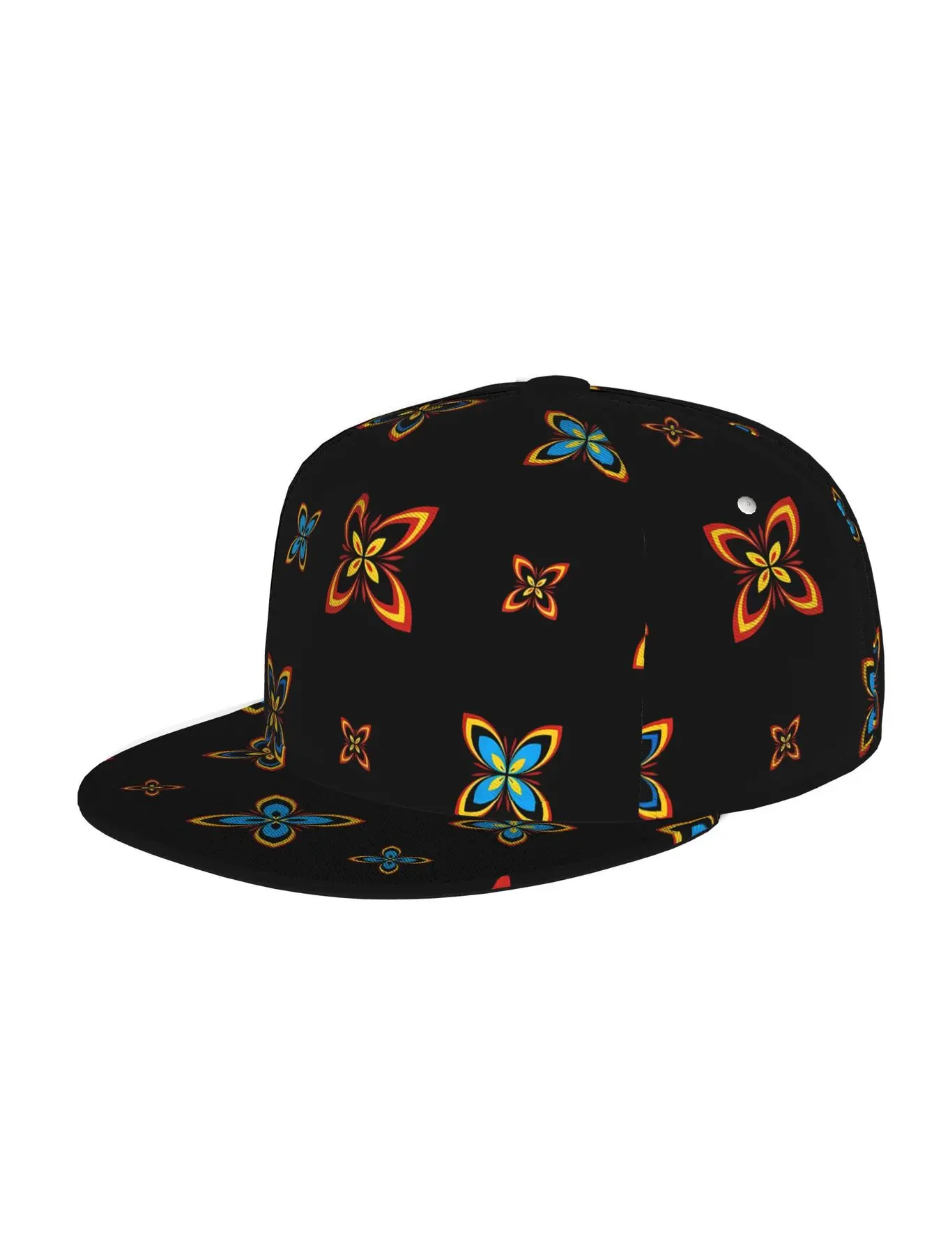 Butterfly pattern, Unisex baseball cap, adjustable back buckle trucker cap, party baseball cap, punk-style sun hat, suitable for skateboarding, dancing and outdoor sports, all year round.
