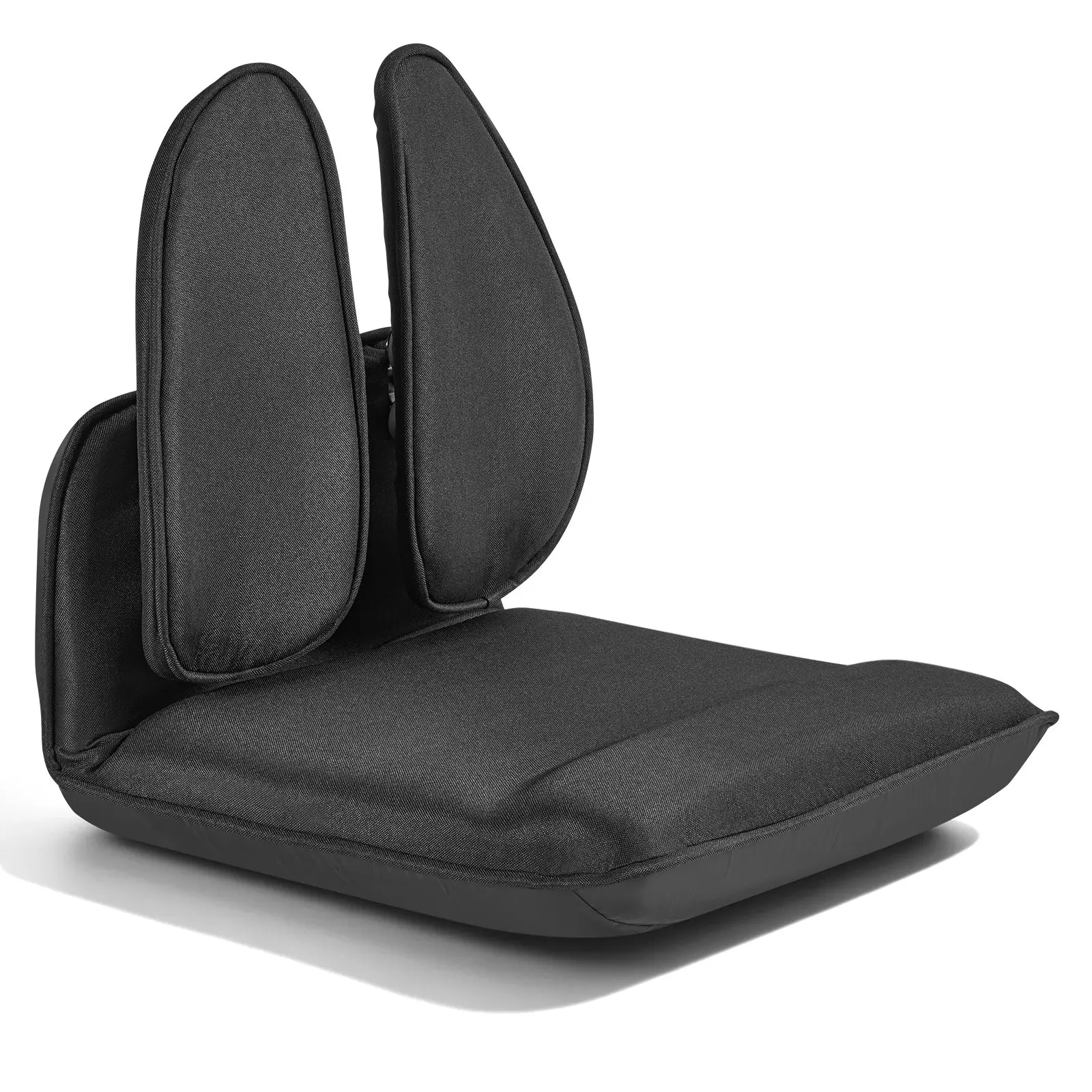 【Summerfinds】VEVOR Foldable Legless Floor Chair, 5 Adjustable Positions Gaming/Reading Rest Companion with Ergonomic Back Support, Sturdy Metal Frame, Recycled Foam & Linen Fabric, 136kg Load Capacity, Easy Storage for Bedroom, Black