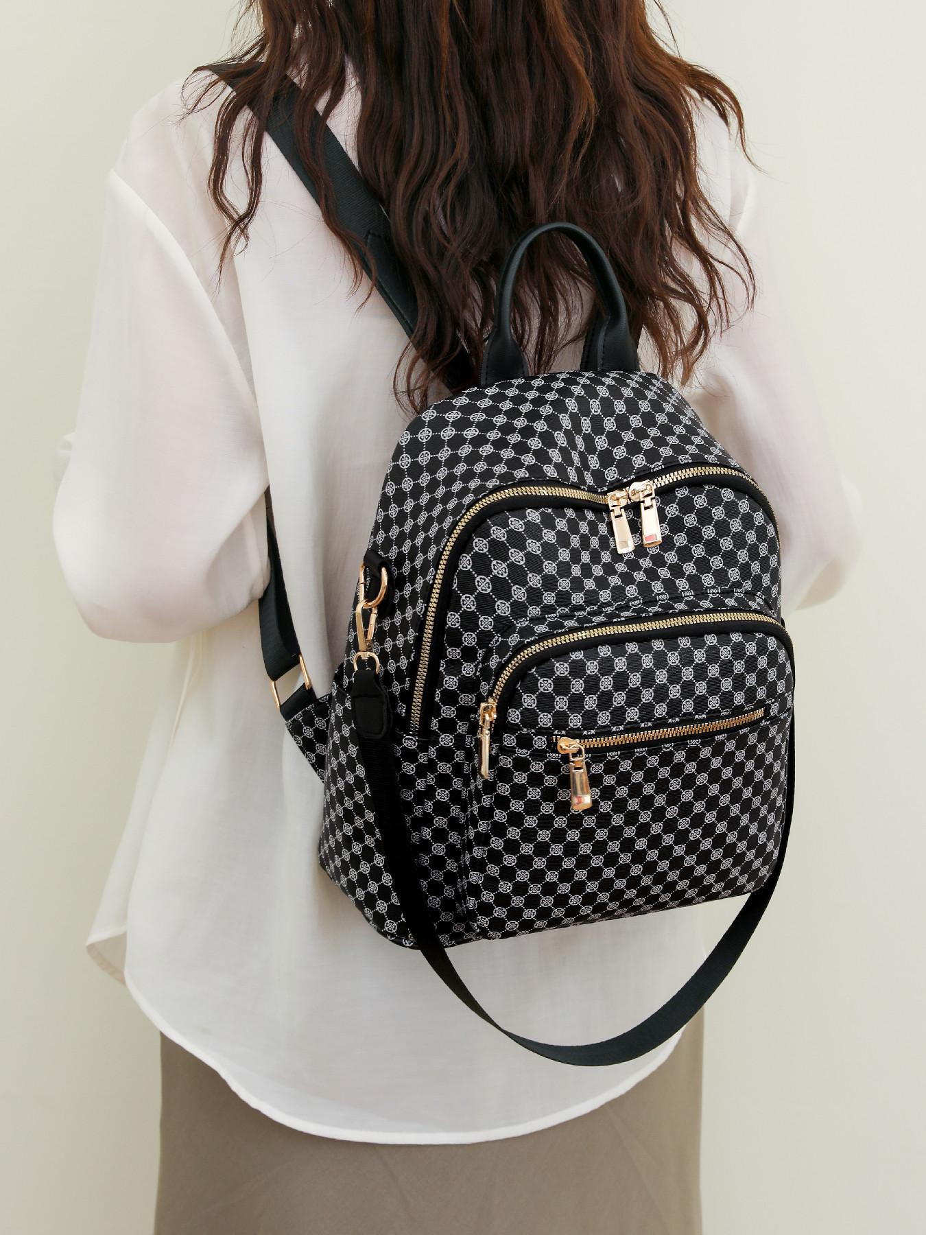 Fashion Simple Durable PU Leather Backpack – Casual Versatile Zipper School Bag, Trendy High-Quality Daily Commuting & Everyday Use Backpack