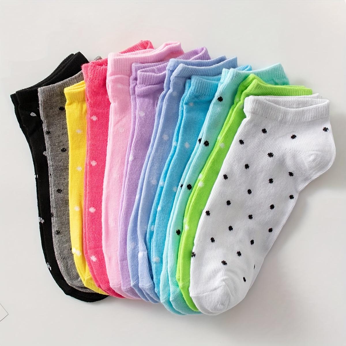 20/40/60 Pairs Women's Ankle Socks - Soft, Comfortable & Versatile Candy Colors Heart, Bow & Striped Patterns - Lightweight Polyester Blend for All Seasons, Perfect for Casual Wear & Students Womenswear Bridal
