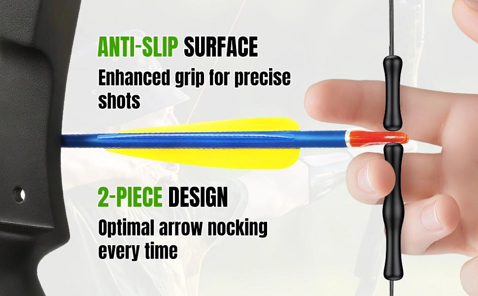 8 Sets Bowstring Finger Guards, Archery Bowstring Finger Savers for Recurve Bows & Longbows, Silicone Bowstring Finger Protectors for Hunting Shooting & Bowfishing, Black