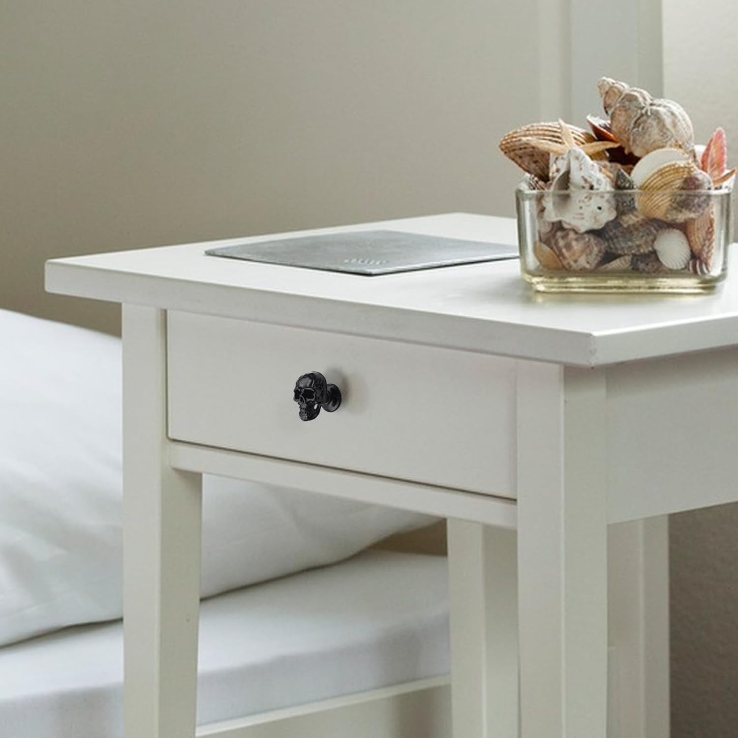 8 Pack Skull Skeleton Cabinets Knobs, Single Hole Pull Handle for Drawer Wardrobes Bookcases Dresser Closets Hardware Furniture Decoration (Black)