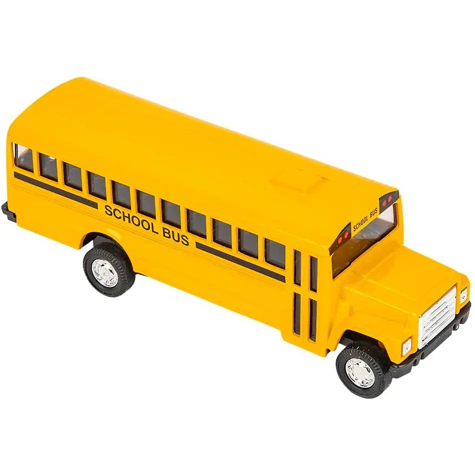 5 Inch Die Cast School Bus with Pull-Back Action, 1 Per Order New model