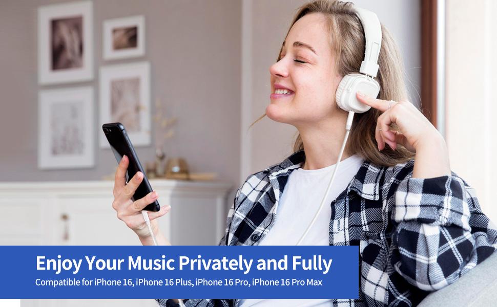 Aux to USB C Cable 6.6 ft, USB C to 3.5mm Audio Aux Jack Cable Type C to 3.5mm Headphone Car Stereo Cord Compatible with iPhone 16 15/15Plus/Pro/Pro Max, Galaxy S24 S23 iPad Pro Air Pixel