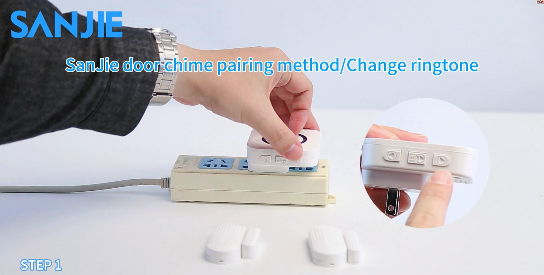 Door Chime,SanJie Wireless Door Sensor Chime When Door Opens,Door Entry Alarm Chime for Business/Home/Kids,500 FT Range,26 Chimes 5 Adjustable Volume, 2 Sensors + 1 Receivers