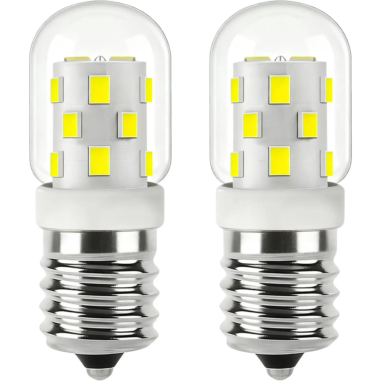 2Pack E17 LED Microwave Bulb,25W-40W Equivalent,120V Dimmable Under Range  Light, 400LM 6000K  White,Replaces 8206232A,Compatible with ????Microwave Appliance Bulb