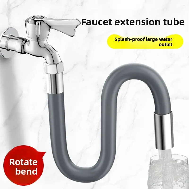 Universal Bendable Faucet Extension Tube - Splash-Proof Water Pipe Extender for Bathrooms, Kitchens, Utility Sinks, Easy-to-Install Home Gadget for Daily Household Use, Convenient