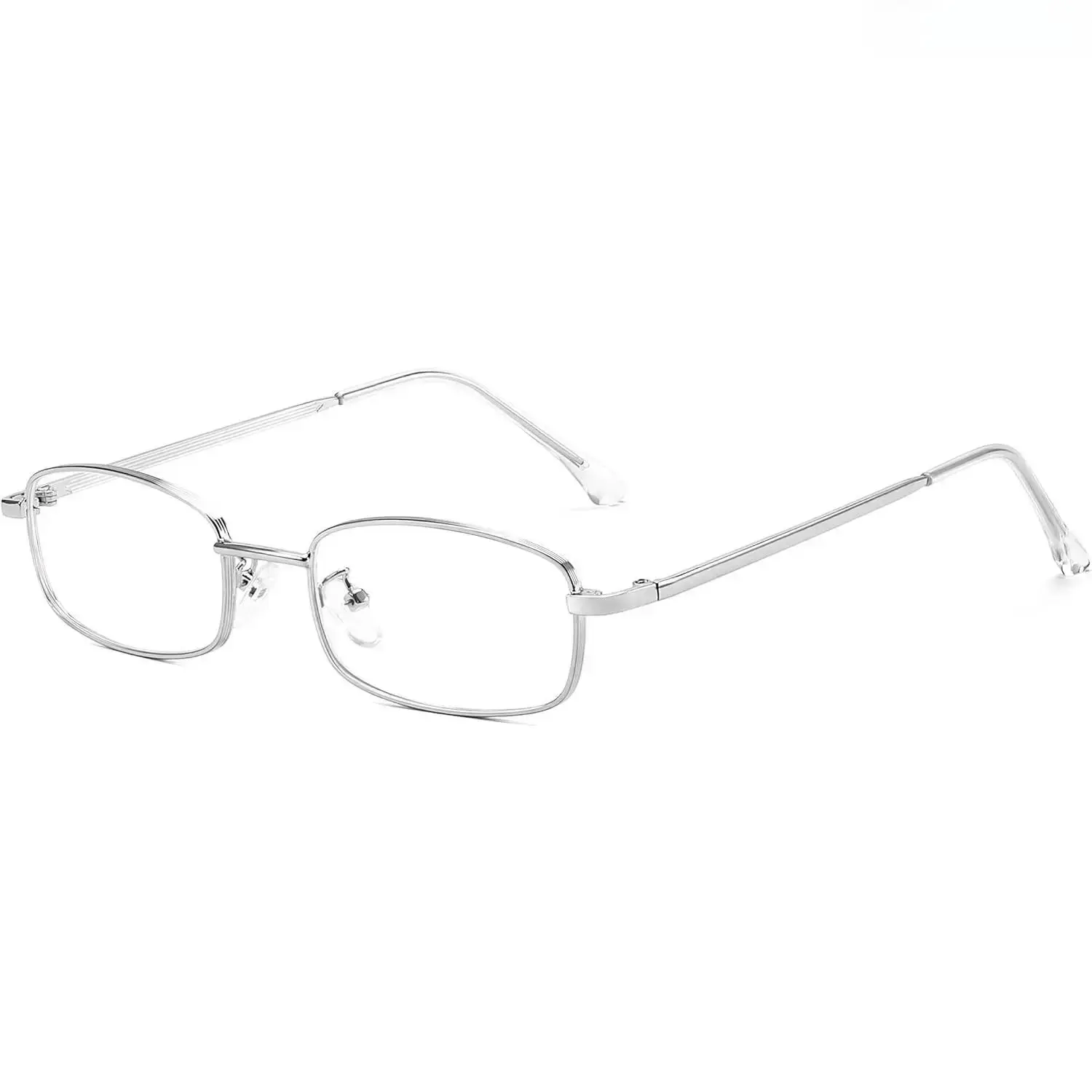 XUH Women's Y2K Vintage Blue Light Glasses, Metal Rectangle Frame Fake Nerd Eyewear, Gold Silver Anti Eyestrain Computer Glasses for Daily Office