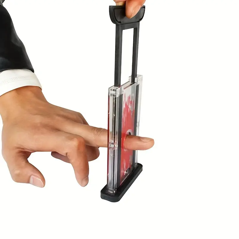1pc Black PVC Finger Cutting Illusion Toy - a Professional Magician'S Device for Locked Finger Cutting Techniques, Used for Close-Up Magic And Trick Illusions - Durable And Easy to Use