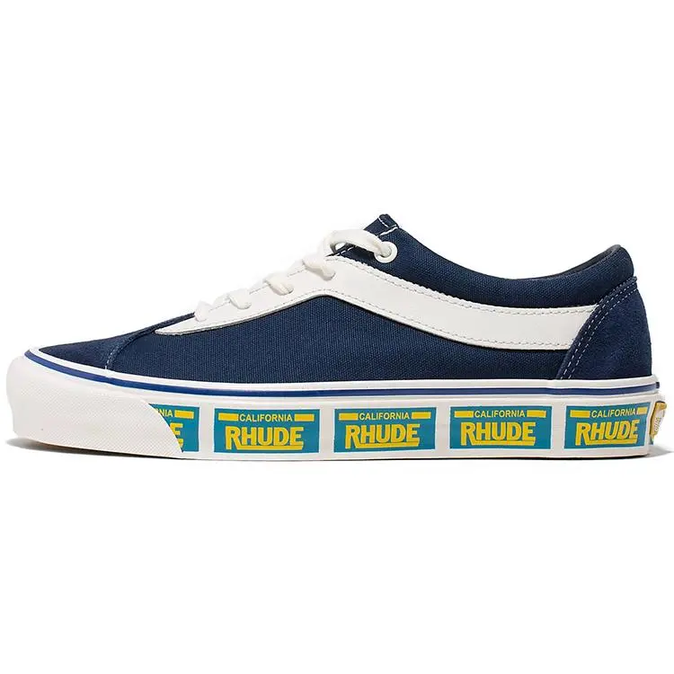 RHUDE x Vans Bold NI Low-Top Skate Shoes for Men and Women in Blue and White Verifiable, with credentials and supporting global authentication