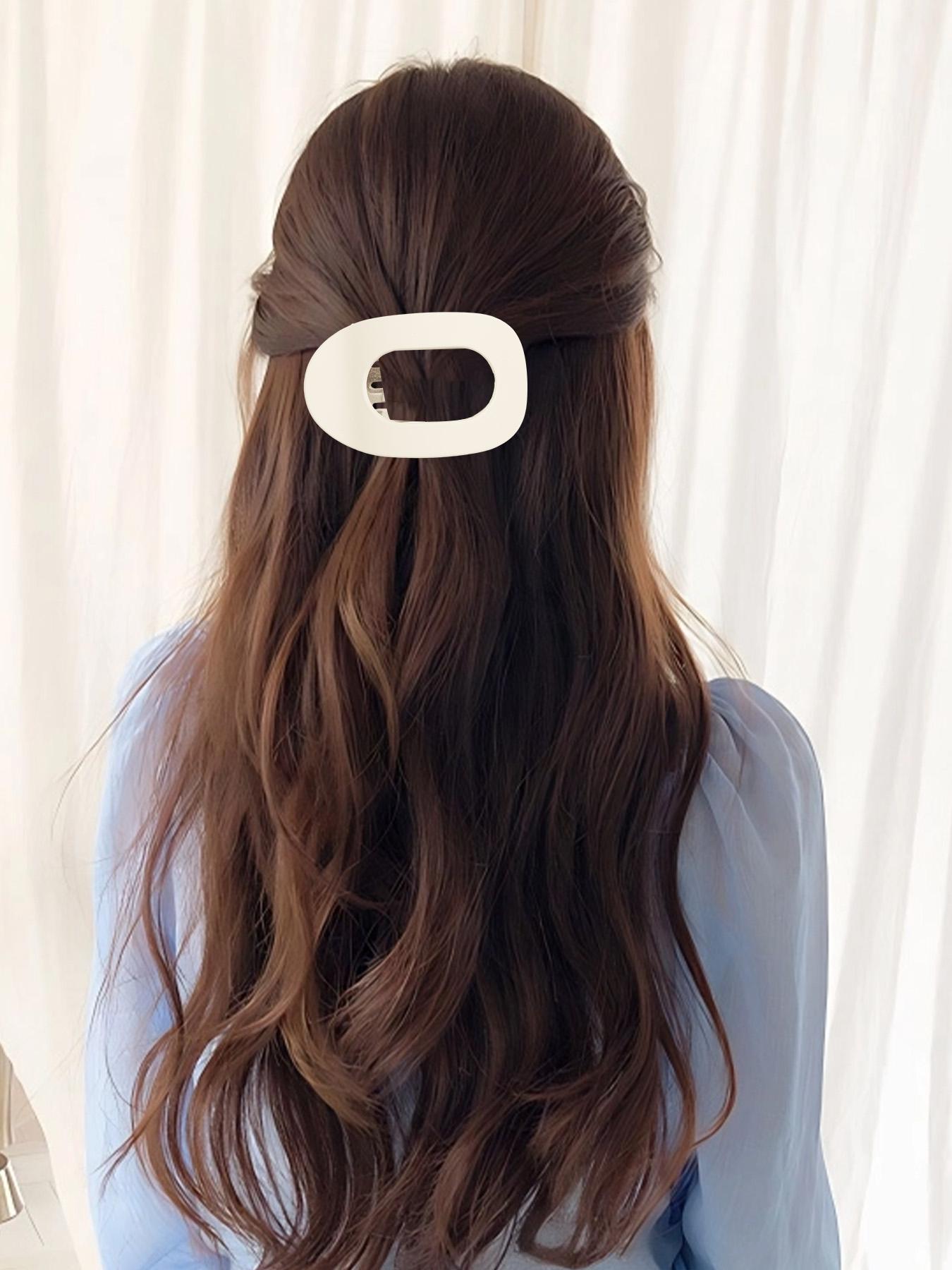 Solid Color Hair Claw, Flat Claw Clips, Casual Versatile Hair Accessories for Women, Minimalist Headwear Suitable for Thick Hair, Fashion Hair Accessories for Party, Daily Clothing Decor