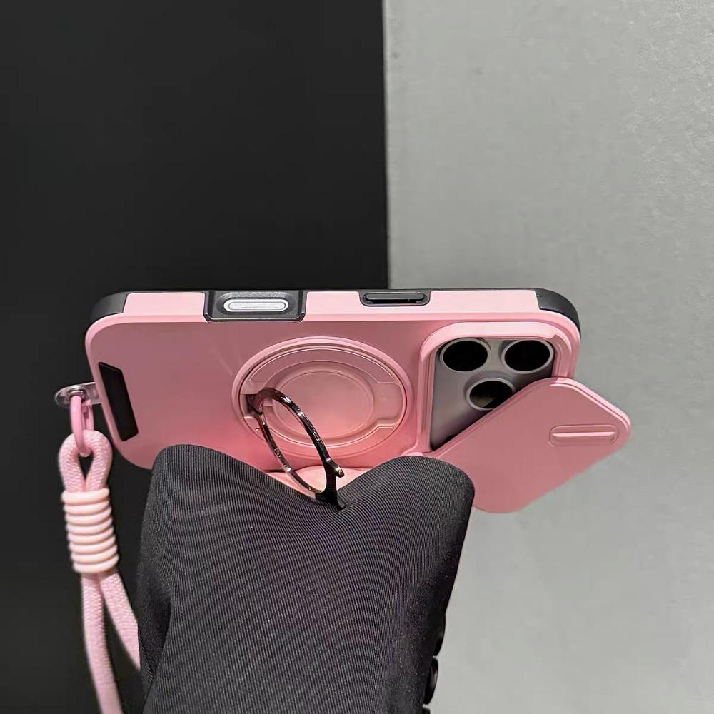 Rotating Lens Protection Case: Phone Case - Combines Lens Protection, Stand, and Magnetic Charging with a Lanyard. Suitable for iPhone Air 16/15/14 Plus/13/17 Pro Max. 360 °   Stand, Heavy-duty Drop-proof Protective Case