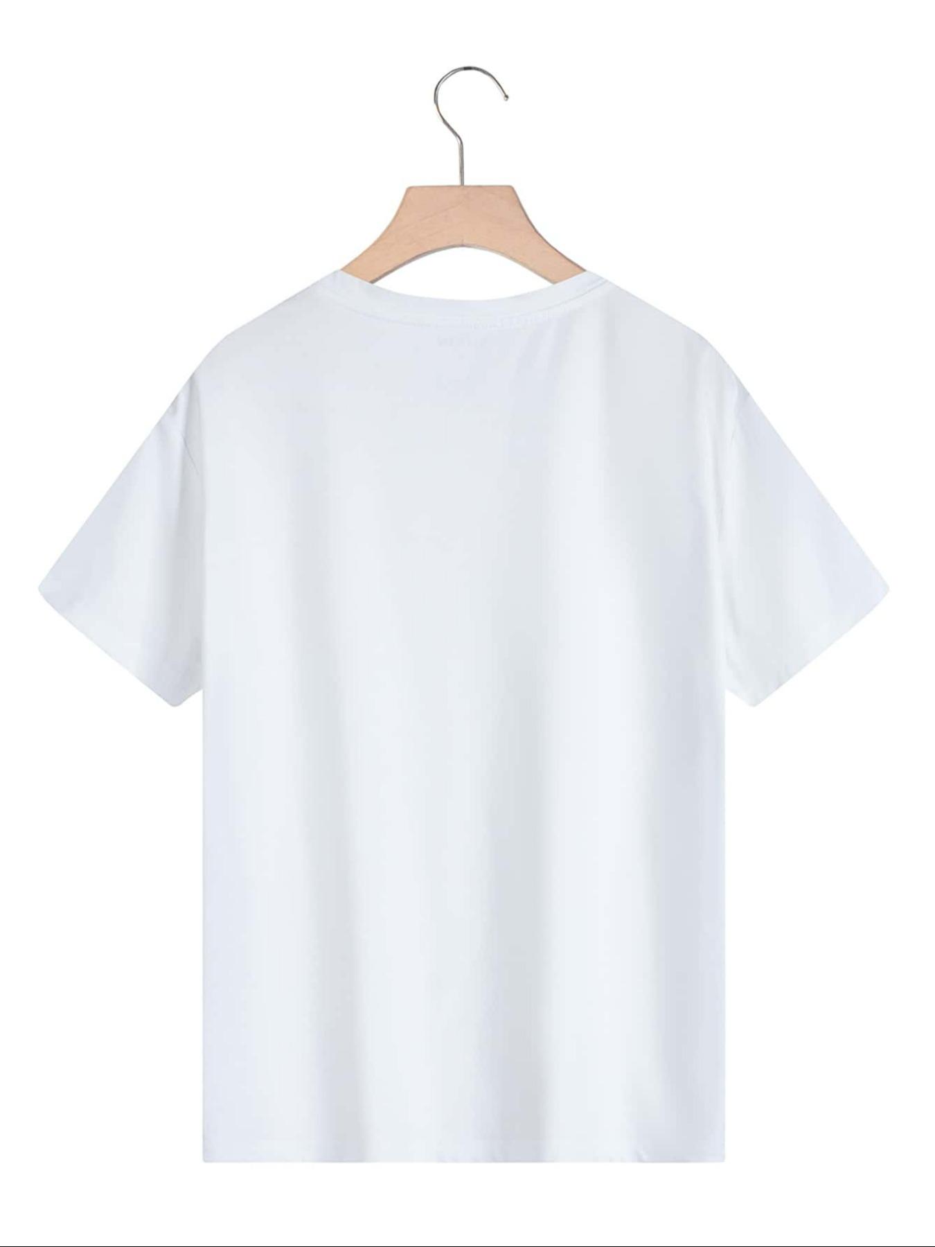 Women's Floral Print Round Neck Graphic Tee, Vintage Trendy Casual Short Sleeve T-shirt for Daily Wear, Ladies Summer Clothes