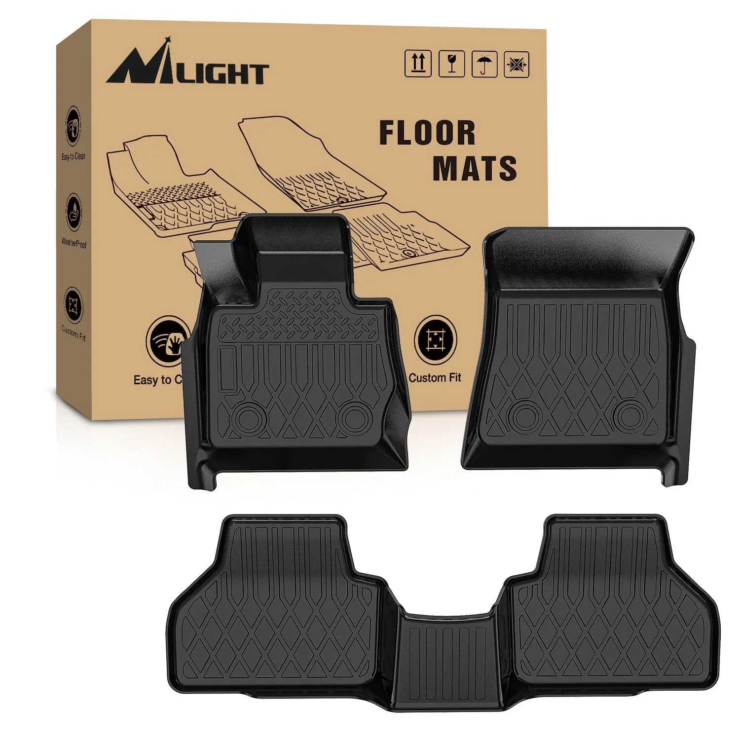 Nilight Custom Fit Automotive Floor Mats for BMW X3 F25 (2011-2017), BMW X4 (2015-2018) - Heavy Duty Car Accessories Floor Liners with All Required Clips, Fixings, Durable, Easy to Clean