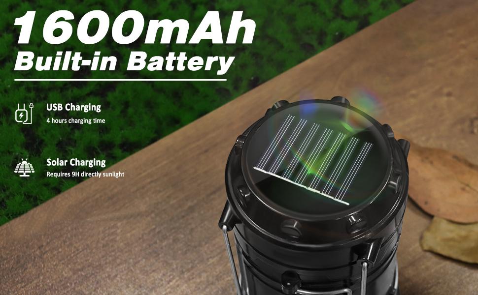 AGS DIBMS 4-Pack Solar Camping Lantern, Collapsible LED Solar USB Rechargeable Lantern Flashlight Emergency Hanging Lights for Camping Hurricanes Power Outages Indoor Outdoor