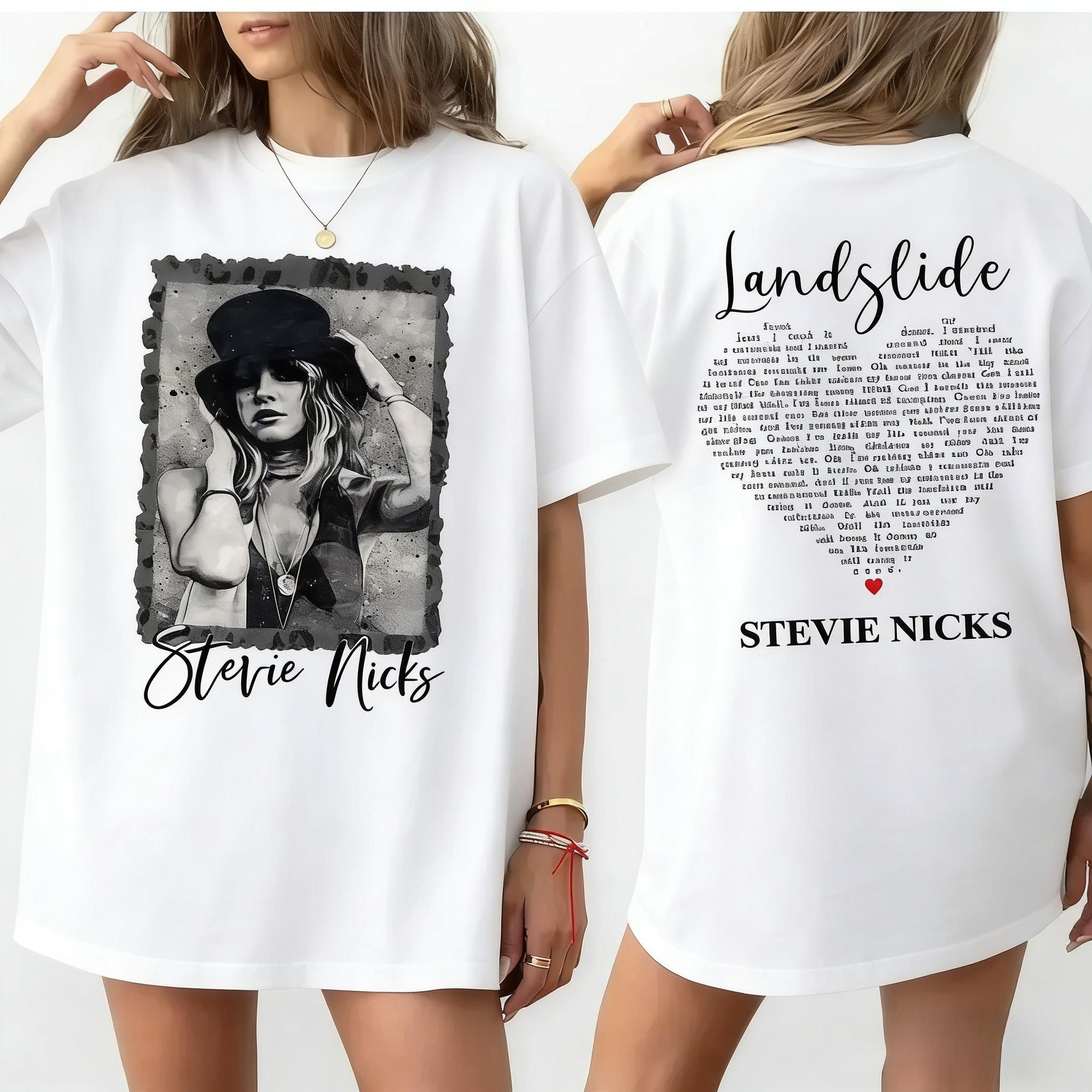 "Landslide" Heart Lyrics Stevie Nicks Graphic Tee| Bohemian Rock Top
