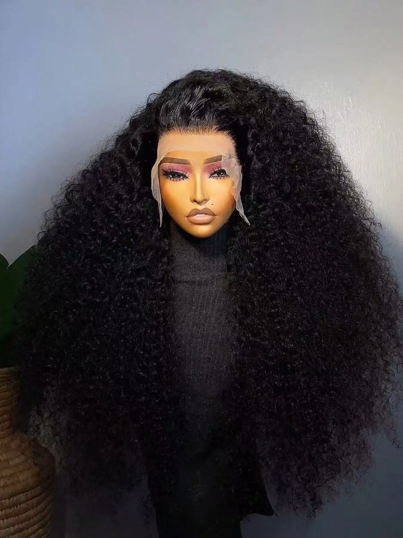 Kinky Curly Hair Wigs 26Inch 180%Density Lace Front Wigs Afro Kinky Wigs Natural Black Color Natural hairline With Baby Hair Comfortable Wear Wigs Heat Resistant, Glueless, Breathable, Daily Wigs