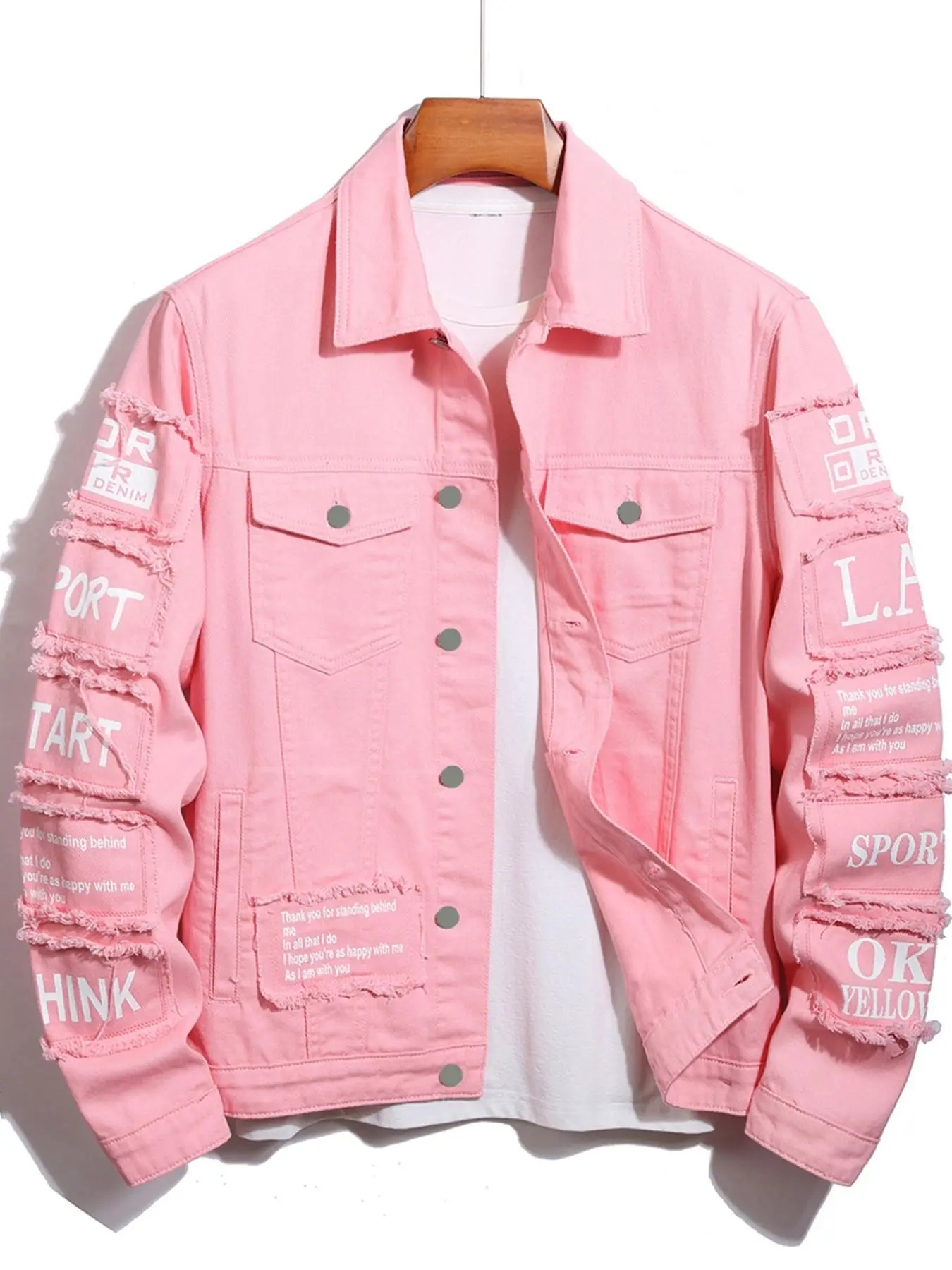 Men's Workwear Shirt Jacket, Chest Pocket Design, Casual Style for Spring and Fall, Print Details, Fashionable Trendy Outerwear