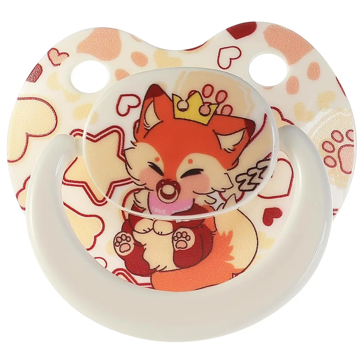 Large Adult Pacifier for Anxiety Relief: Cute Big Shield, Silicone Binky for Sleep & Autism, with Case, White(Gift)