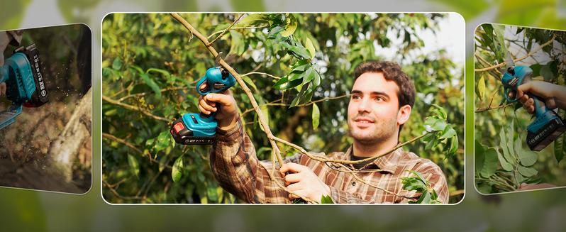 SEESII Mini Chainsaw & Pruning Shears: 6" Electric Saw Brushless & 1.3" Pruner with 2×2.0Ah Batteries, Cordless Combo for Wood Cutting/Branch Trimming, Gardening Tools for Dad Men Husband #TikTokShopBlackFriday