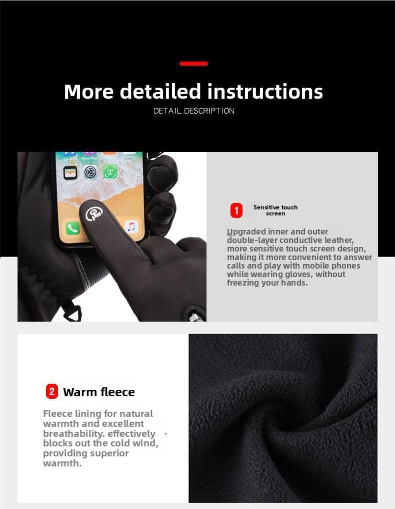 Outdoor Winter Gloves Touchscreen Windproof Full-Finger Fleece Lined for Men Women Sports Travel Daily Activities Unisex Outdoor Winter Gloves Touchscreen Windproof Full-Finger Fleece Lined for Men Women Sports Travel Daily Activities Unisex