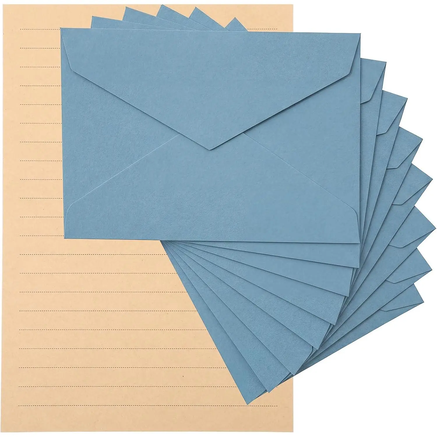 Letter Paper and Envelopes Set,  Paper and Elegant 4x6 Envelopes, 24 count Writing Sheets + 12 count 4x6 Envelope for Love Letters and Party Invitations Stationery Sets (Lake Blue)