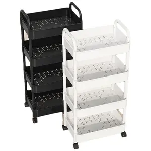 Snack Baby Supplies Multilayer Floor Standing Movable Small Storage Cart Shelf Rack for Bedroom Kitchen Bathroom