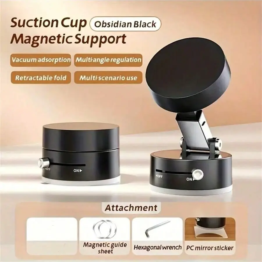 Magnetic Phone Stand with Vacuum Suction Cup, Multi-Functional for Home and Office, Ideal Mobile Accessory, Perfect Gift for Family